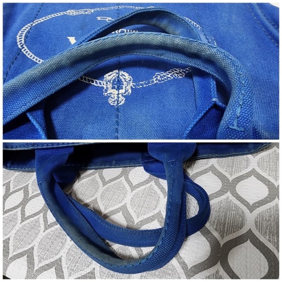 Authentic Prada Denim Canvas Top Handle Bag Blue - Picture 13 of 14